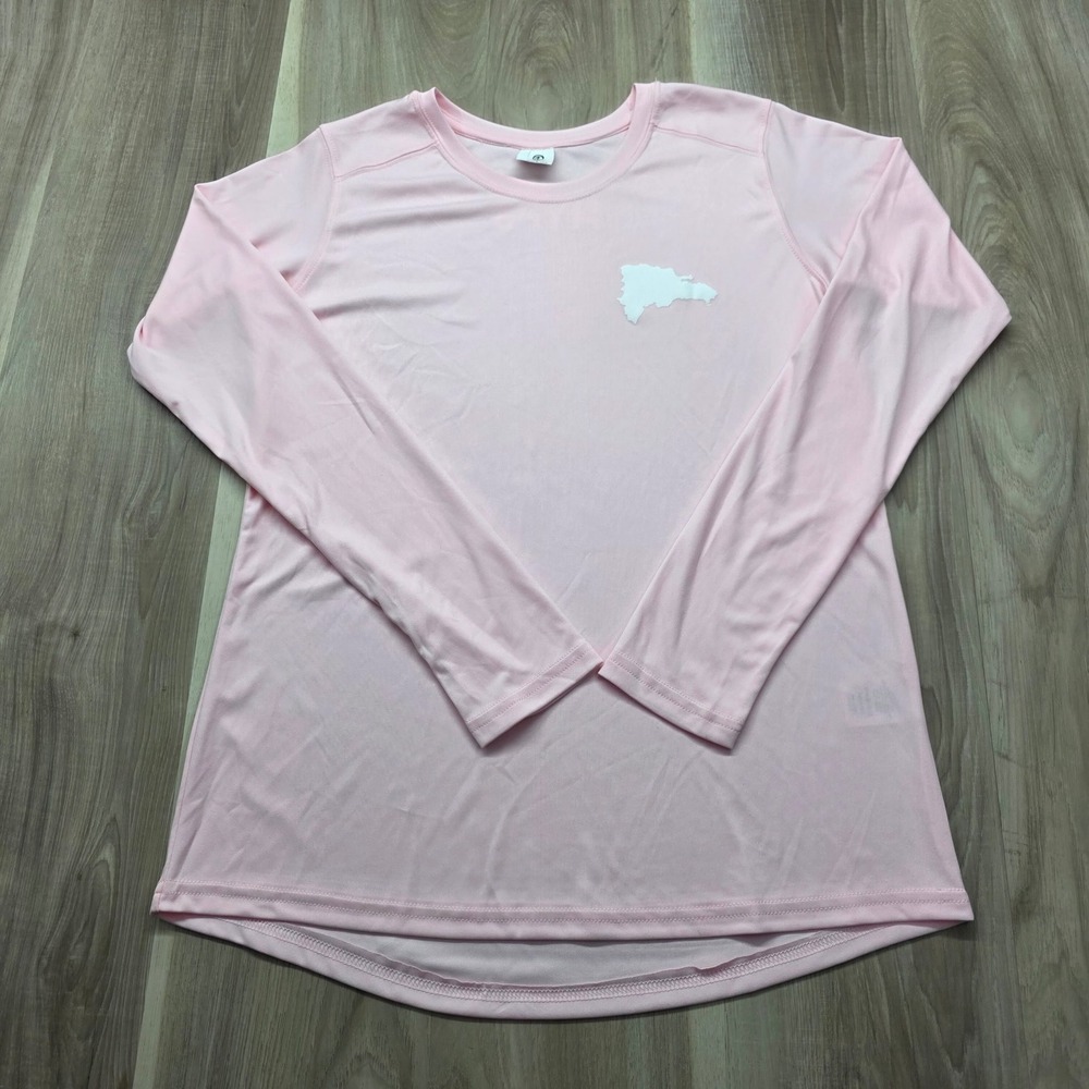 Vapor Apparel Performance Shirt Dominican Republic Graphic Long Sleeve Pink L‎